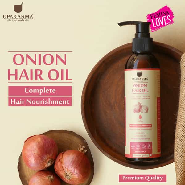Upakarma Onion Hair Oil With Black Seed Argan Coconut Jojoba Neem Oil - 200 Ml