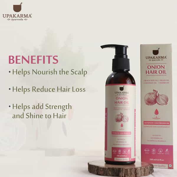 Upakarma Onion Hair Oil With Black Seed Argan Coconut Jojoba Neem Oil - 200 Ml