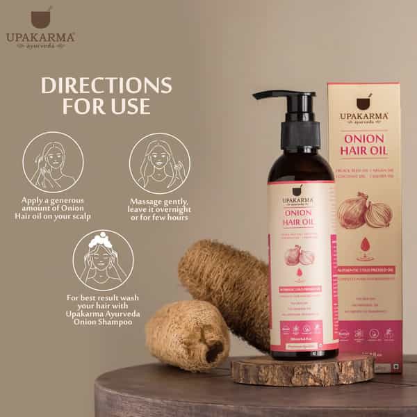 Upakarma Onion Hair Oil With Black Seed Argan Coconut Jojoba Neem Oil - 200 Ml