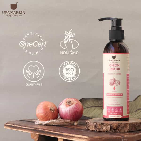 Upakarma Onion Hair Oil With Black Seed Argan Coconut Jojoba Neem Oil - 200 Ml