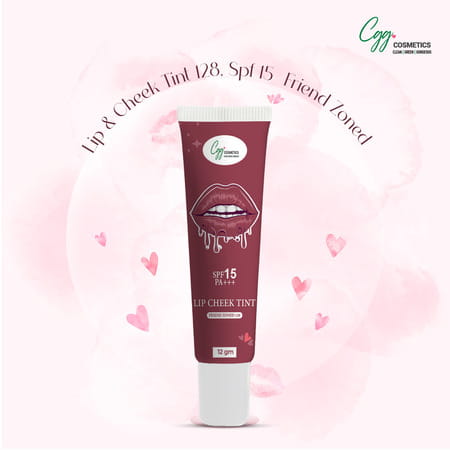 Cgg Cosmetics Lip & Cheek Tint 128 | Spf 15 | Nude Dream | 7g |Matte Finish|Vitamin E & Rosehip Oil