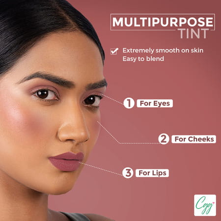 Cgg Cosmetics Lip & Cheek Tint 128 | Spf 15 | Nude Dream | 7g |Matte Finish|Vitamin E & Rosehip Oil