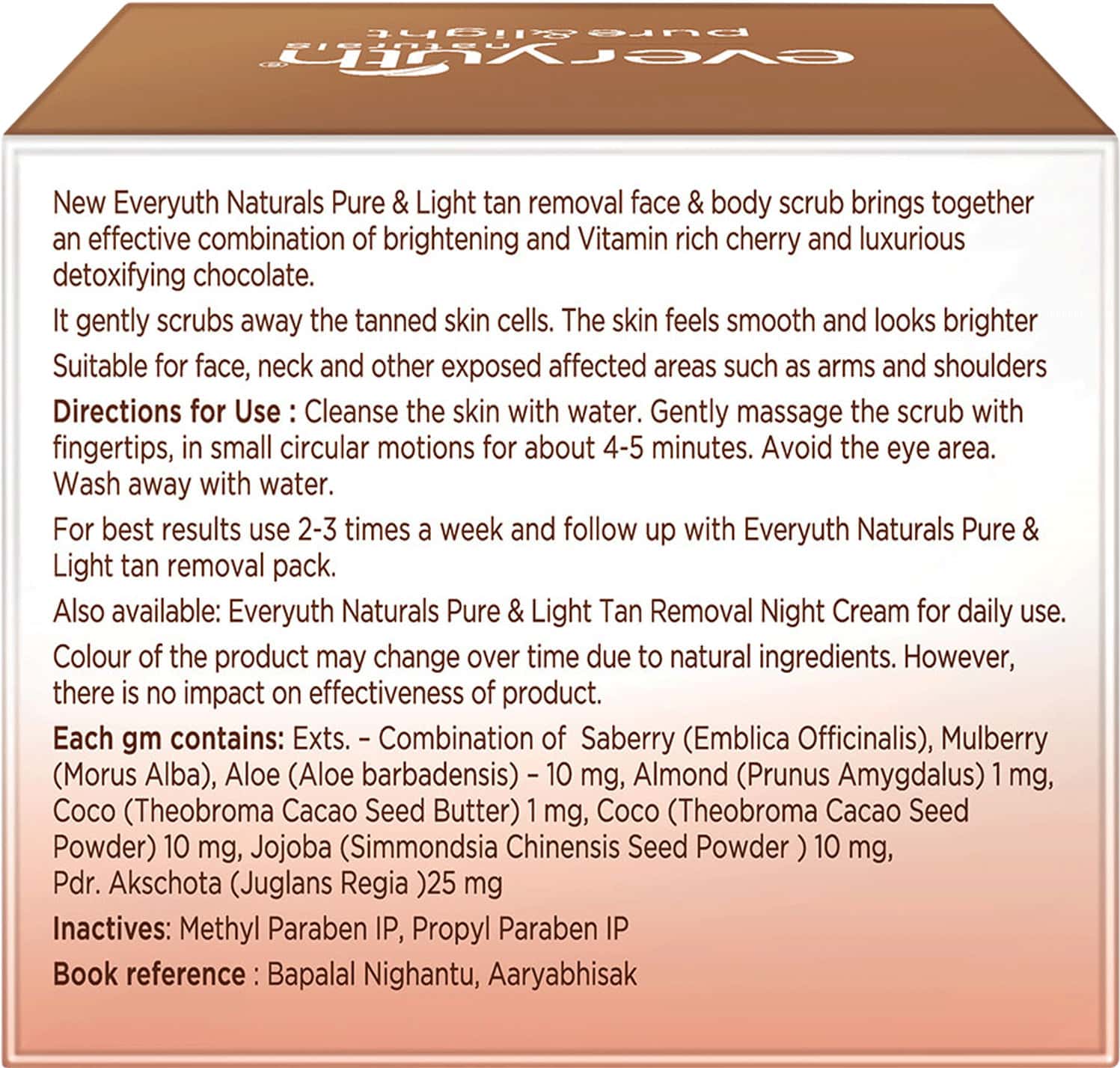 Buy EVERYUTH NATURALS PURE & LIGHT TAN REMOVAL CHOCO CHERRY FACE SCRUB