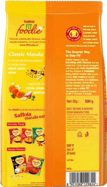 Saffola Masala Oats Tasty Evening Snack Classic Masala 500 Gm