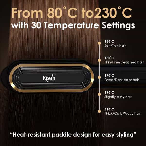 Ktein Professional Hair Straightener Comb Brush For Women | Dual Ceramic Plates - (1 Unit)