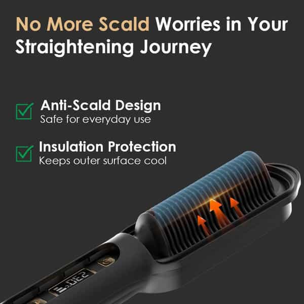 Ktein Professional Hair Straightener Comb Brush For Women | Dual Ceramic Plates - (1 Unit)