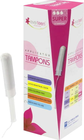Everteen Super Applicator Tampons For Periods In Women - 1 Pack (8 Tampons)