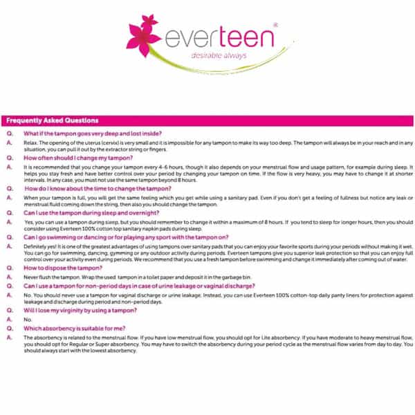 Everteen Super Applicator Tampons For Periods In Women - 1 Pack (8 Tampons)