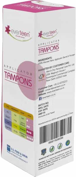 Everteen Super Applicator Tampons For Periods In Women - 1 Pack (8 Tampons)