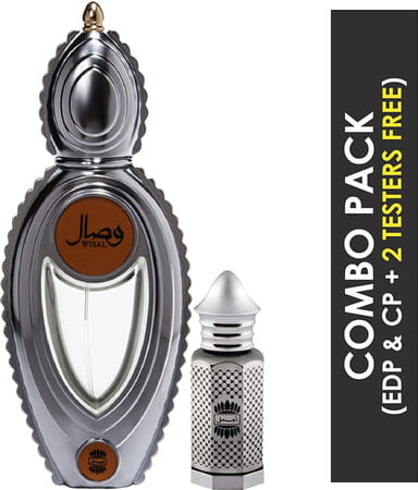 Ajmal Wisal Edp 50ml Perfume For Women And Asher Cp Oil Alcohol-Free Attar 12ml For Unisex