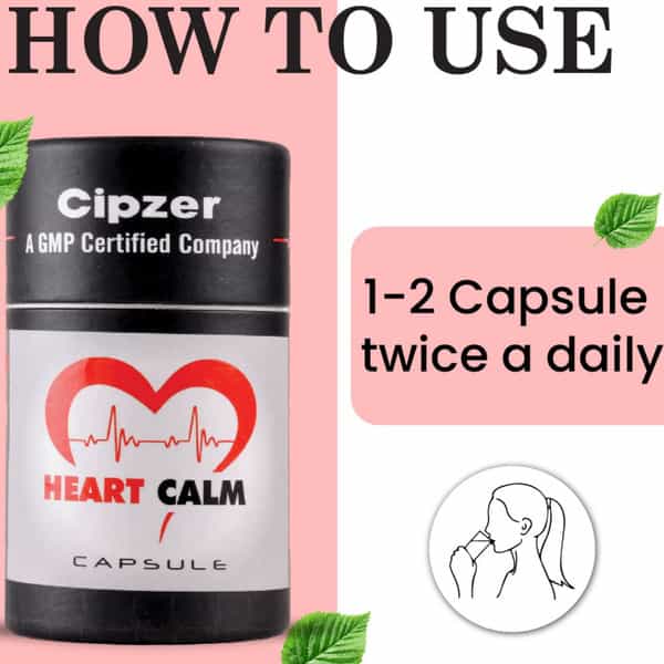 Cipzer Heart Calm Capsule|Ensures Relief From Heart Stress(Pack Of 1)-60 Capsules