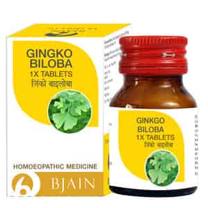 Bjain Ginkgo Biloba 1 X Tablet For Memory . Focus & Circulatory Health - 25gm