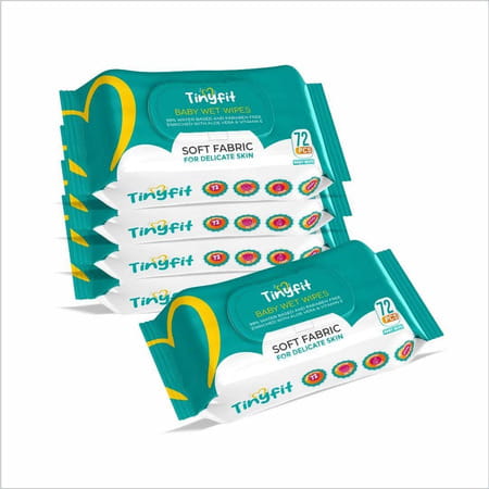 Tinyfit Soft Cleansing Baby Wipes | Enriched With Aloe Vera & Vitamin E | 99% Water Based | 72x5
