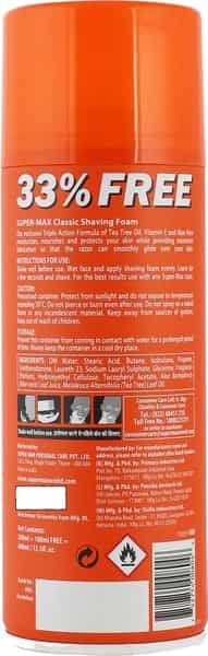 Supermax Shaving Foam Classic - 400 Ml