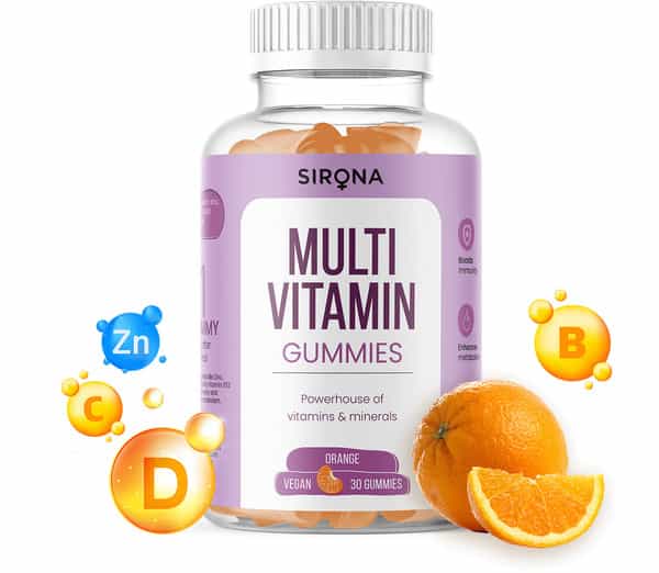 Sirona Multivitamin Orange Flavoured Gummies For Women (Pack Of 30)