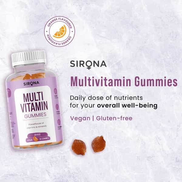 Sirona Multivitamin Orange Flavoured Gummies For Women (Pack Of 30)