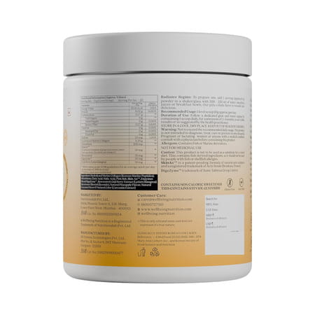 Wellbeing Nutrition Glow Collagen With Glutathione |For Women & Men | 250g - Pina Colada Flavor