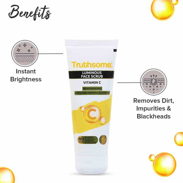 Truthsome Luminous Face Scrub With Coconut Water & Vitamin C - For All Skin Types | 100 Ml