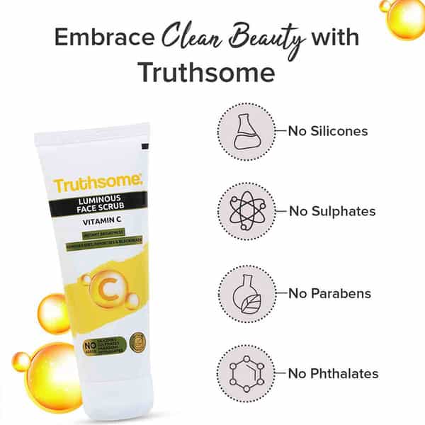 Truthsome Luminous Face Scrub With Coconut Water & Vitamin C - For All Skin Types | 100 Ml