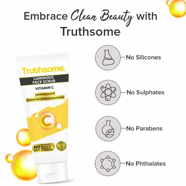 Truthsome Luminous Face Scrub With Coconut Water & Vitamin C - For All Skin Types | 100 Ml