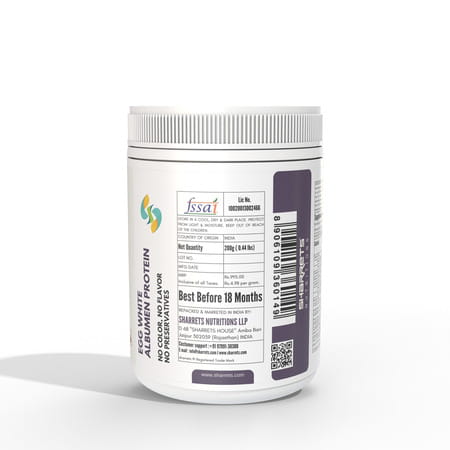 Sharrets Egg White Albumen Protein Powder | Unflavored - Lactose Free | Gluten Free | Non Gmo (200g)
