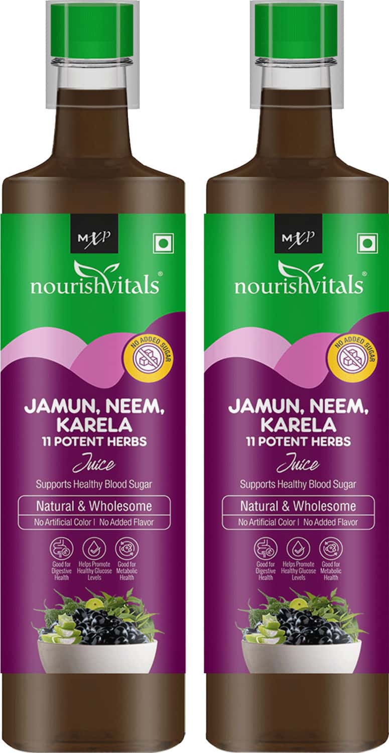 Nourishvitals Jamun | Neem | Karela Juice | 500 Ml (Pack Of 2)