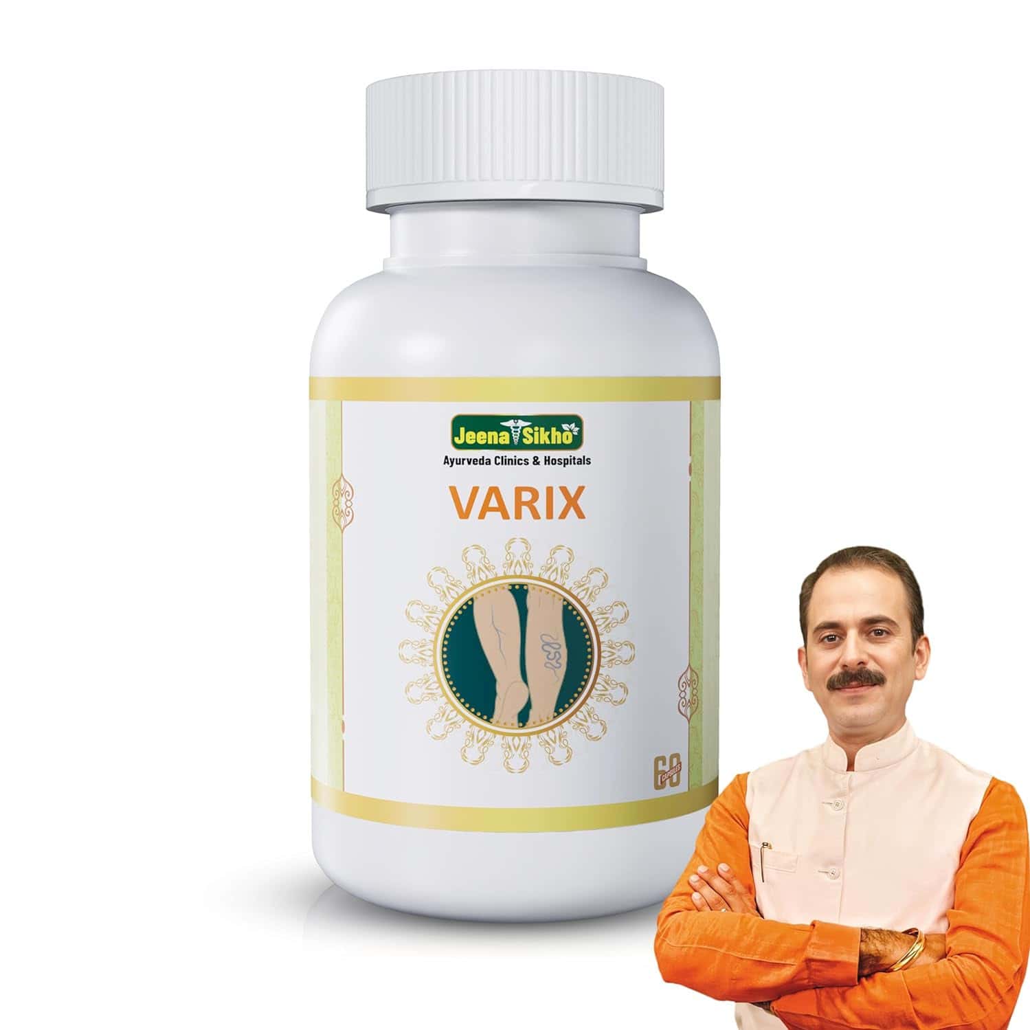 Jeena Sikho Varix | Herbal Supplements For Varicose Veins| 60 Capsules