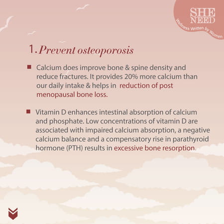 Sheneed Calcium And Vit-D Supplement For Women-Monitors Iron Level & Strong Bone Health - 60 Tablets