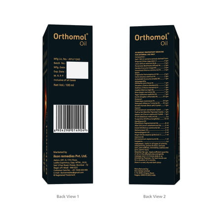 Orthomol Ayurvedic Pain Relief Oil For Joint Pain | Muscular Pain - 100 Ml (Pack Of 4)