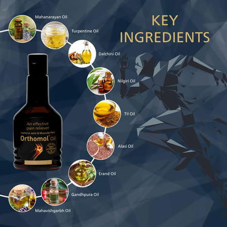 Orthomol Ayurvedic Pain Relief Oil For Joint Pain | Muscular Pain - 100 Ml (Pack Of 4)