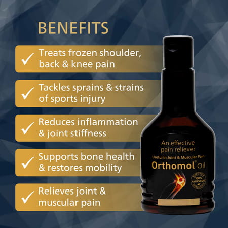 Orthomol Ayurvedic Pain Relief Oil For Joint Pain | Muscular Pain - 100 Ml (Pack Of 4)