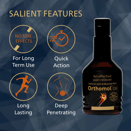 Orthomol Ayurvedic Pain Relief Oil For Joint Pain | Muscular Pain - 100 Ml (Pack Of 4)