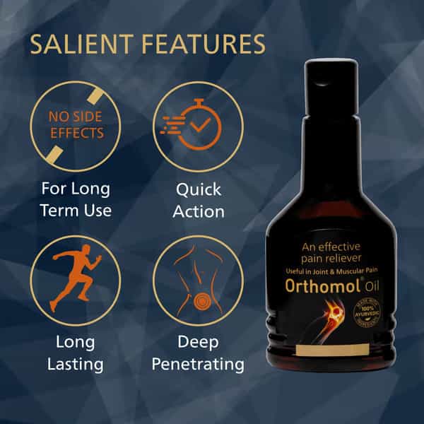 Orthomol Ayurvedic Pain Relief Oil For Joint Pain | Muscular Pain - 100 Ml (Pack Of 4)