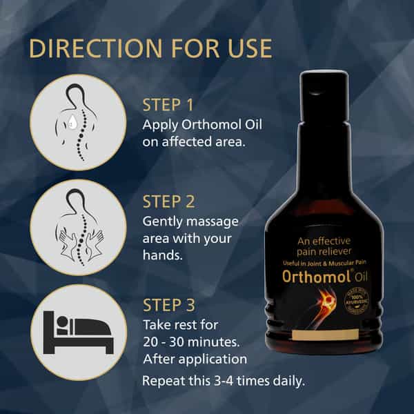 Orthomol Ayurvedic Pain Relief Oil For Joint Pain | Muscular Pain - 100 Ml (Pack Of 4)