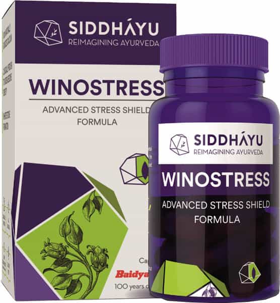 Siddhayu Winostress | Capsules For Stress I Natural Calming & Relaxing | 30 Capsules X 1