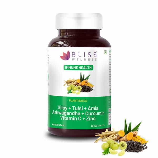 Bliss Welness Giloy Tulsi Amla Extract For Immunity Booster Supplement|For Men And Women-60 Tablets