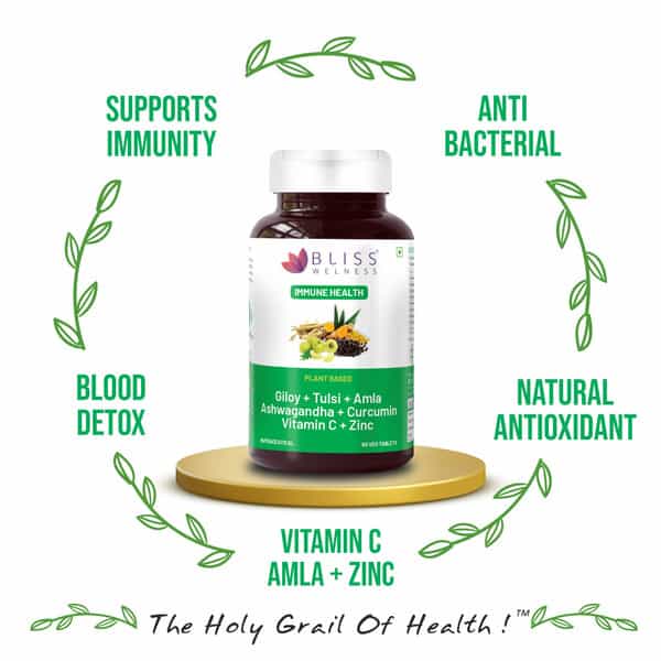 Bliss Welness Giloy Tulsi Amla Extract For Immunity Booster Supplement|For Men And Women-60 Tablets