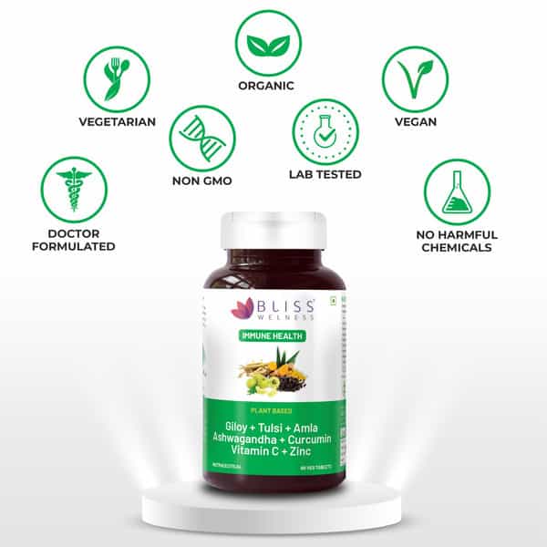 Bliss Welness Giloy Tulsi Amla Extract For Immunity Booster Supplement|For Men And Women-60 Tablets