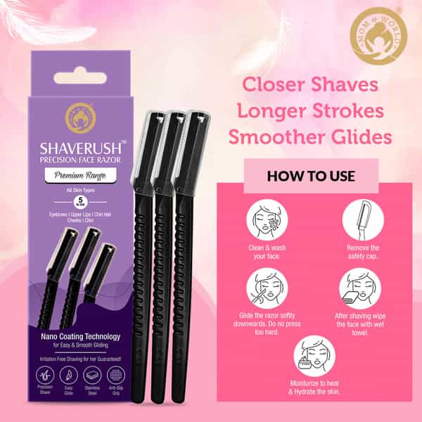 Mom & World Shaverush Women Precision Face Razors-5 In 1 - Pack Of 3