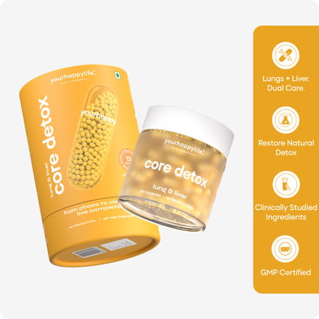 Yourhappylife Core Detox | Dual-Action Cleanse For Lungs + Liver | 60 Capsules
