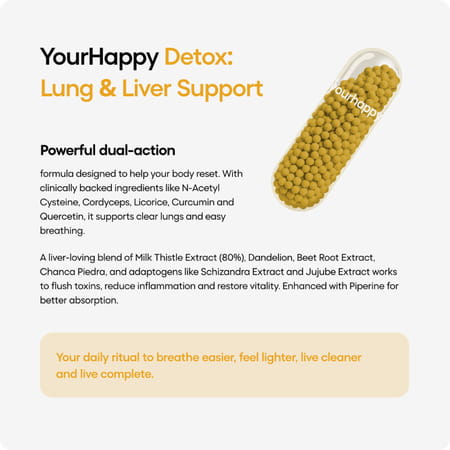 Yourhappylife Core Detox | Dual-Action Cleanse For Lungs + Liver | 60 Capsules