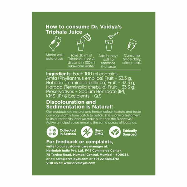 Dr. Vaidya's Triphala Juice -950Ml Pack Of 3
