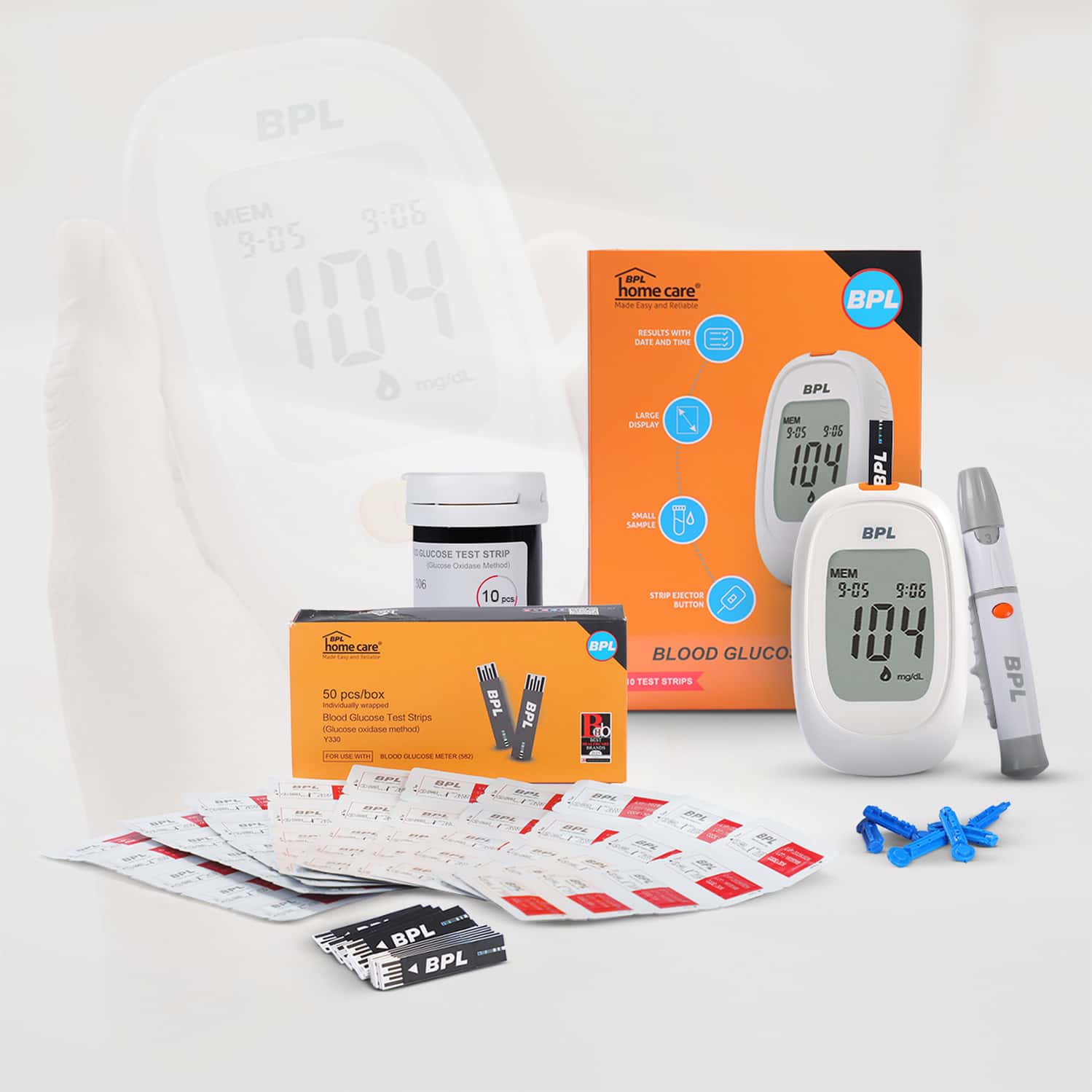 Bpl Medical Technologies Glucometer Kit - (10+50) 60 Test Strips Combo