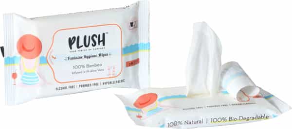 Plush Intimate Vaginal Wipes All Natural & Vegan Pack Of 20