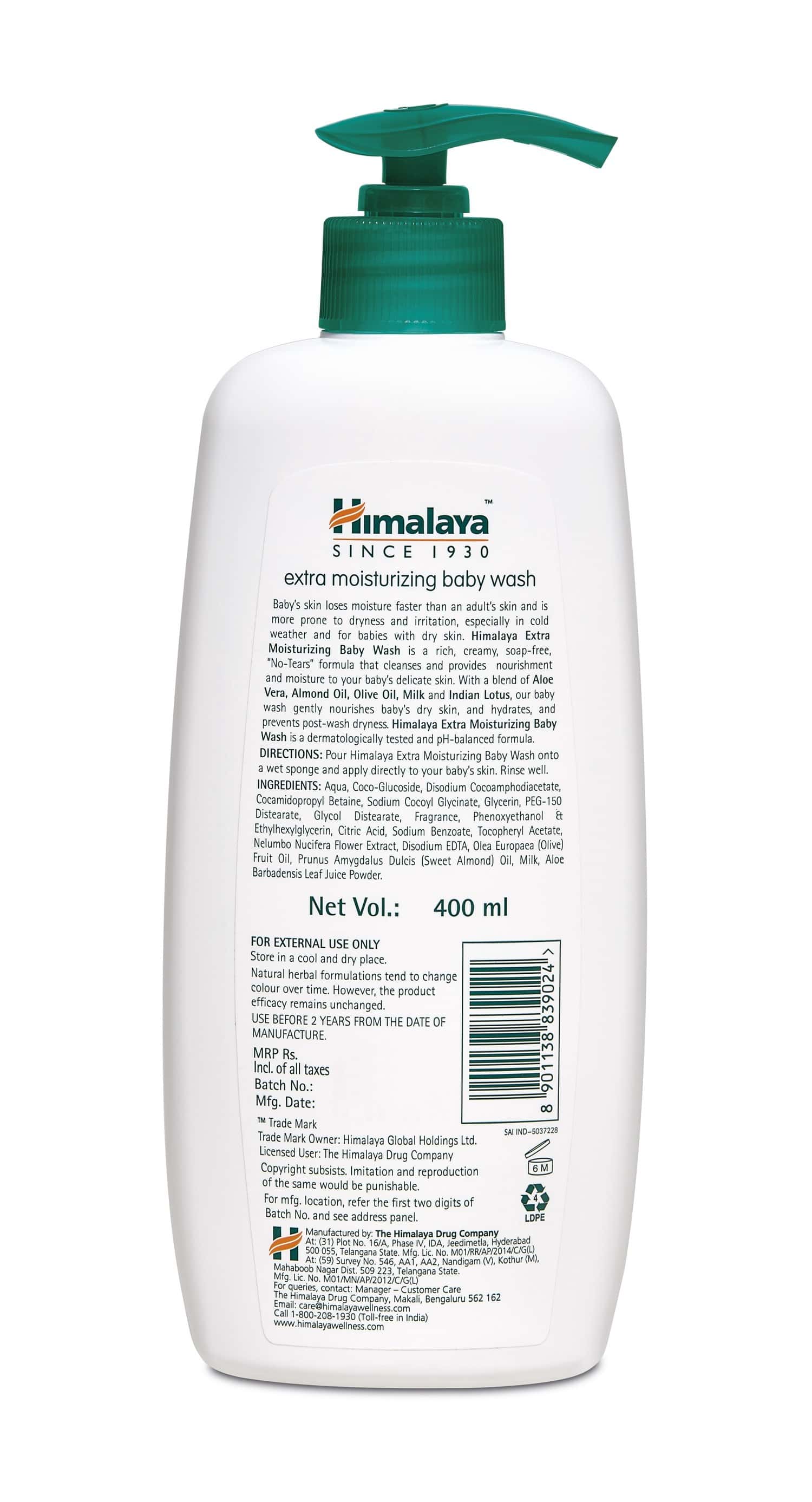 Buy Himalaya Extra Moisturizing Baby Wash 400 Ml Online at flat 15