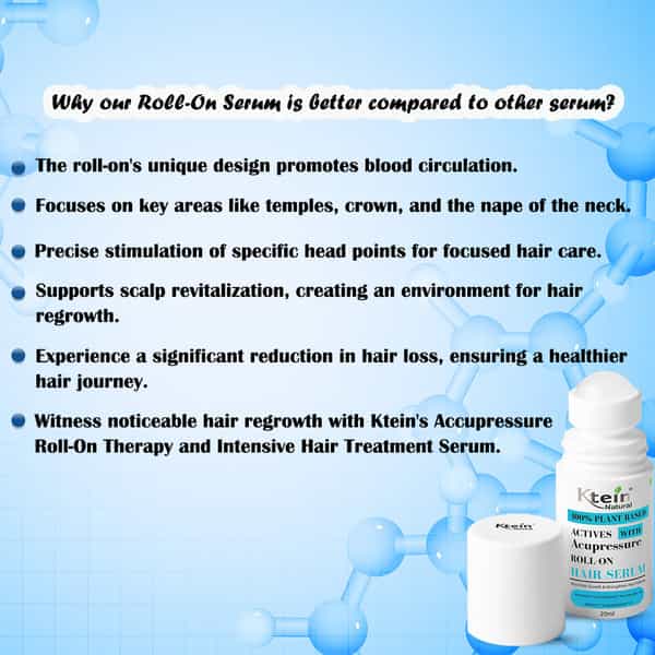 Ktein 100% Plant-Based Active Intensive Hair Treatment Serum With Acupressure Roll-On 20Ml