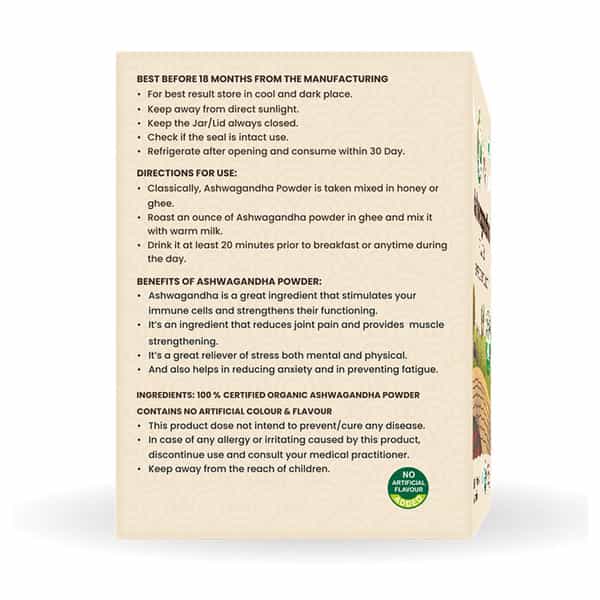 Nutriorg Certified Organic Ashwagandha Powder 100G
