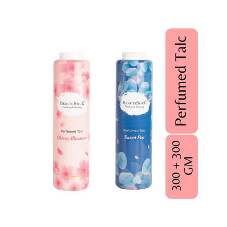 Beautisoul Combo Of Cherry Blossom Perfumed Talc 300G + Sweet Pea Perfumed Talc 300G