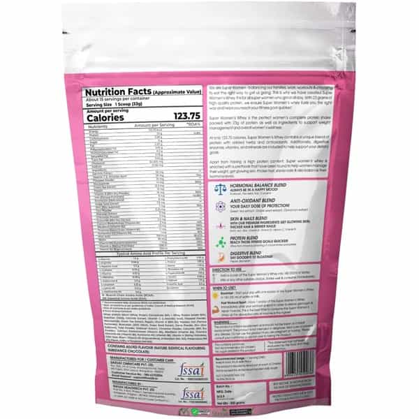 Boldfit Super Women's Whey Protein Powder For Women Chocolate - 500Gm