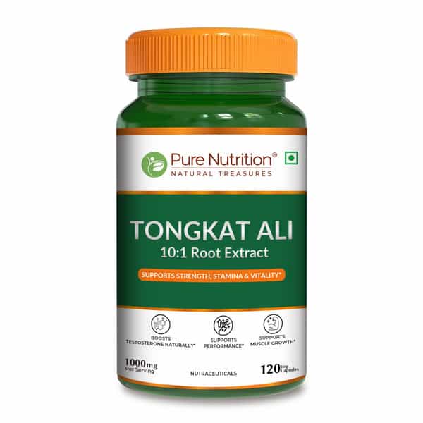 Pure Nutrition Organic Tongkat Ali 1000Mg | 120 Veg Capsules Supports Male Wellness